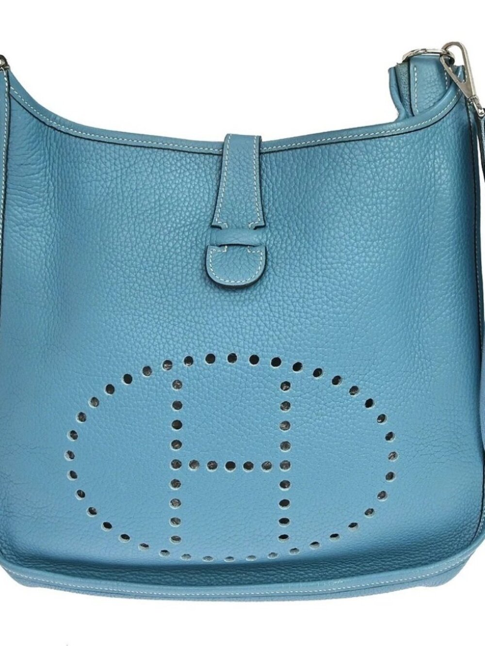 Hermes Blue Jean Taurillon Evelyne 2 33 GM Shoulder Bag